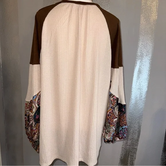 Steven‎ Tyler Top Blousy Big Long Sleeve Shirt Upcycled BOHO Rock Hippie Ladies - Picture 4 of 10